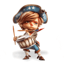 Revolutionary Drummer PowerPoint Animation layout preview.