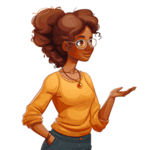 Female Teacher Gesturing PowerPoint Animation layout preview.