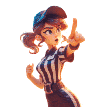 Female Sports Referee PowerPoint Animation layout preview.