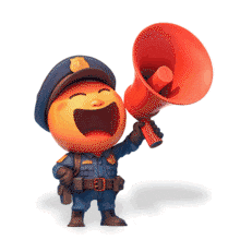 Police Emoji Announcement Alert PowerPoint Animation layout preview.