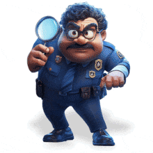 Police Detective Searching PowerPoint Animation layout preview.