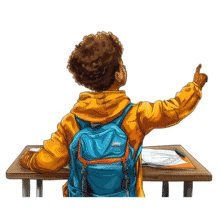 Boy Student Asking Question Clipart PowerPoint Animation layout preview.