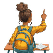 Girl Student Asking Question PowerPoint Animation layout preview.