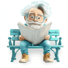 Man Reading Newspaper PowerPoint Animation layout preview.