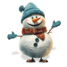 Waving Snowman Animated Clipart PowerPoint Animation layout preview.