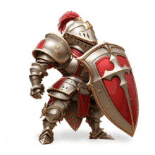 Medieval Knight Raising Shield PowerPoint Animation layout preview.