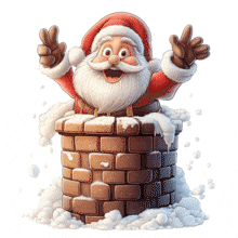 Waving Santa in Chimney PowerPoint Animation layout preview.