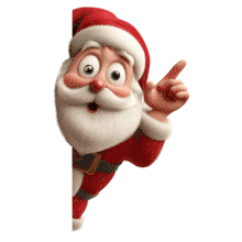 Santa Pointing Around Corner PowerPoint Animation layout preview.