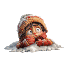 Boy Stuck In Snow PowerPoint Animation layout preview.