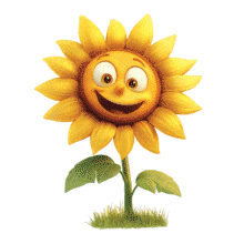 Happy Sunflower PowerPoint Animation layout preview.