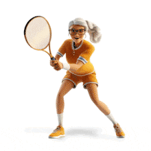 Woman Tennis Player PowerPoint Animation layout preview.
