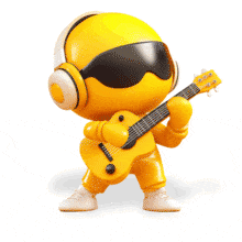 Guitar Playing Emoticon PowerPoint Animation layout preview.