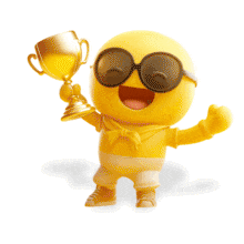 Emoji Winning Trophy PowerPoint Animation layout preview.