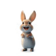 Happy Bunny Rabbit PowerPoint Animation layout preview.