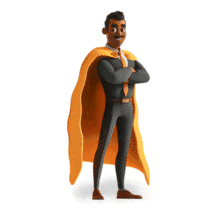 Man Business Hero  Clip PowerPoint Animation layout preview.