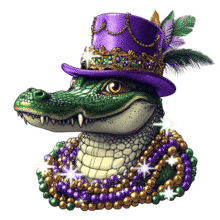 Mardi Gras Alligator PowerPoint Animation layout preview.
