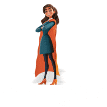 Woman Business Hero PowerPoint Animation layout preview.