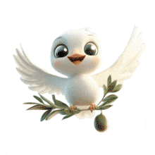 Animated Flying Dove Gif for Peaceful and Inspirational Presentations PowerPoint Animation layout preview.