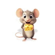 Animated Cartoon Mouse Eating Cheese for Presentations PowerPoint Animation layout preview.