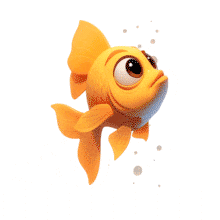 Floating Fish  GIF for Marine-Themed Presentations PowerPoint Animation layout preview.