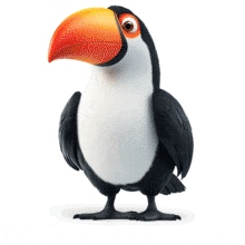 Animated Puffin GIF with Colorful Beak for Presentations PowerPoint Animation layout preview.