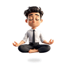 Meditating Man GIF for Mindfulness Presentations PowerPoint Animation layout preview.