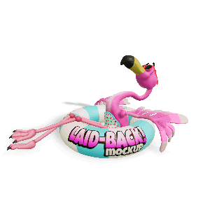 3D Relaxed Flamingo - Customizable Mockup PowerPoint Animation layout preview.
