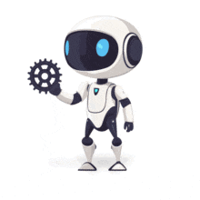 Futuristic Robot Gear  for AI and Automation Presentations PowerPoint Animation layout preview.