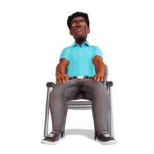 Seated Businessman Giving Thumbs Up Animated Clipart PowerPoint Animation layout preview.
