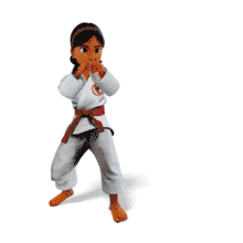 Karate Girl Roundhouse Kick  for Martial Arts Presentations PowerPoint Animation layout preview.
