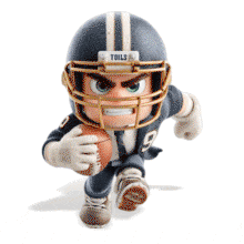 Animated Business Football Player – Fun and Intense Running Character PowerPoint Animation layout preview.