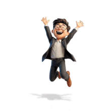 Animated Businessman Jumping for Joy PowerPoint Animation layout preview.