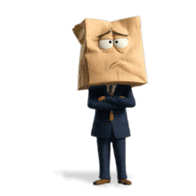 Paper Bag Unknown Businessperson PowerPoint Animation layout preview.