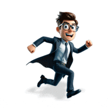 Animated Running Businessman GIF for Presentations PowerPoint Animation layout preview.