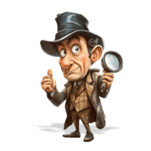 Detective Character  for Presentations PowerPoint Animation layout preview.