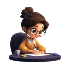Woman Writing Notes  for Presentations PowerPoint Animation layout preview.