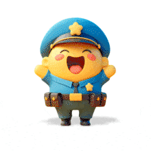 Happy Police Emoji  for Presentations PowerPoint Animation layout preview.