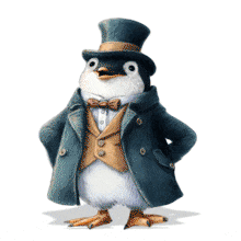 Dapper Penguin  for Presentations PowerPoint Animation layout preview.