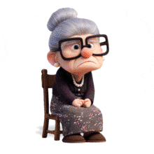 Elderly Woman Emotion PowerPoint Animation layout preview.