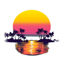 Tropical Sunset PowerPoint Animation layout preview.