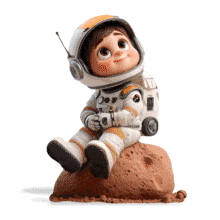 Astronaut Kid Wonder PowerPoint Animation layout preview.