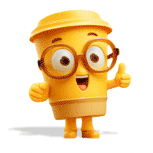 Happy Coffee Cup PowerPoint Animation layout preview.