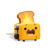 Scared Toaster with Burning Toast PowerPoint Animation layout preview.