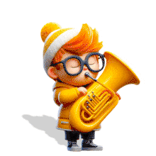 Boy Playing Tuba PowerPoint Animation layout preview.