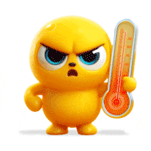 Hot Angry Emoji with Thermometer PowerPoint Animation layout preview.