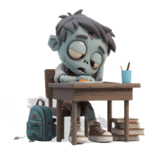 Zombie Student PowerPoint Animation layout preview.