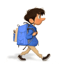Boy Walking Carrying Backpack PowerPoint Animation layout preview.