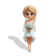 Bride Holding Flowers PowerPoint Animation layout preview.