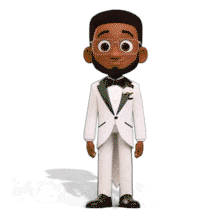 Groom Proposal PowerPoint Animation layout preview.