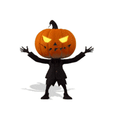 Pumpkin Character Dance PowerPoint Animation layout preview.